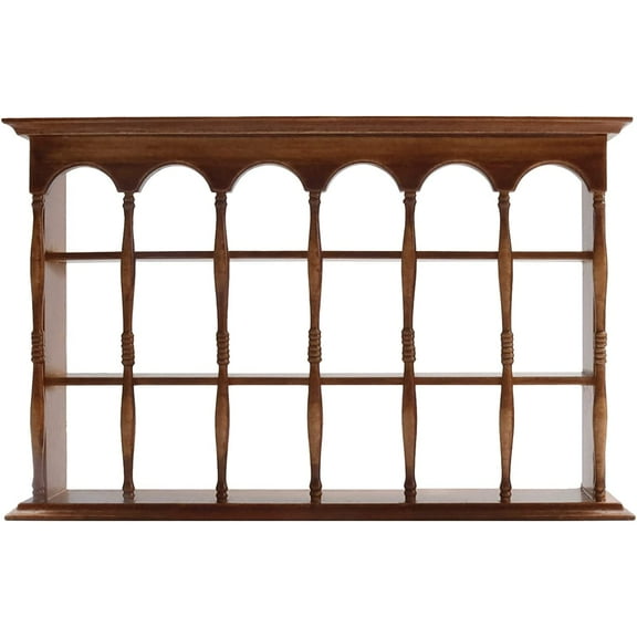 Holzlrgus Miniature Wooden Furniture Wall Cabinet Mini Cupboard Bookshelf 1:6 Scale Kitchen Living Room Storage Shelf (Walnut Color)