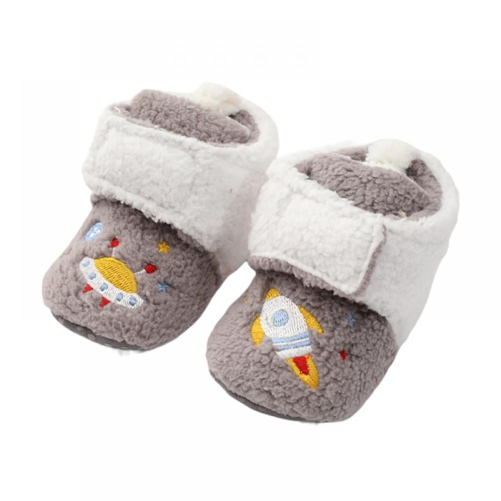 Sawimlgy Newborn Baby Cozy Fleece Booties For Boys Girls Infant Stay On Soft Shoes Crib Sock House Slipper Warm Shoe Winter Ankle Boots First Walker Cute Baby Stuff Shower Gift 
