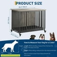 thumbnail image 5 of Juiluna 39 Inch Dog Crate Furniture with Removable Tray, Heavy-Duty Dog Cage with Lockable Wheels & Door, Wooden Kennel End Table for Small to Medium Breeds, Black & Vintage Brown, 5 of 8