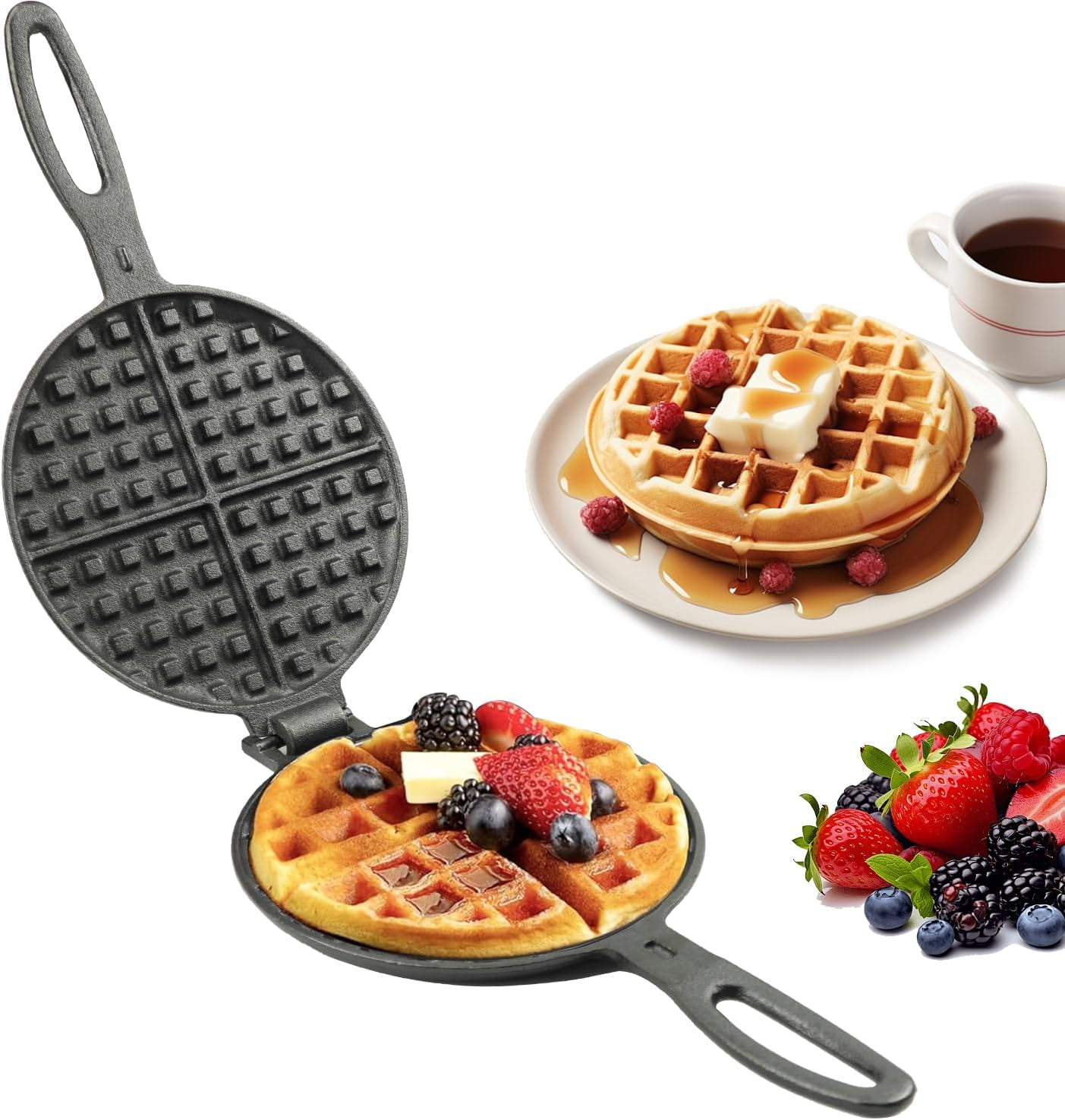 ROME OLD FASHIONED WAFFLE IRON ローム Old Fashioned Cast Iron Waffle Iron - Original By Rome #1100