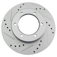 thumbnail image 2 of TRQ Front Performance Brake Rotors Set Premium G-Coated Cross Drilled & Slotted Fits Select 1986-1991 Toyota 4Runner 1986-1995 Pickup, 2 of 5