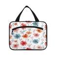 thumbnail image 2 of Travel Hanging Toiletry Bag with 4 Zipped Compartments Waterproof Makeup Accessories Spacious Cosmetic Bag Pastel Watercolor Floral Pattern Medium, 2 of 9