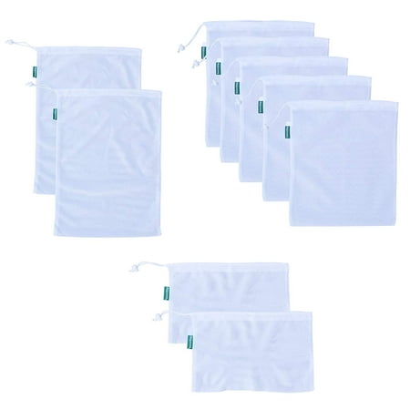 Earthwise Reusable Mesh Produce Bags Tare Weight Tags On Every Bag Premium Machine Washable Grocery Set Of 9 3 Diffe Sizes 12x17in 12x14in