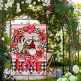 thumbnail image 3 of Valentine''s Day Love Sweet Love Gnome Large Decorative House Flag, Red Pink Heart Buffalo Plaid Check Yard Garden Outside Decor, Farmhouse Outdoor Home Burlap Decoration Double Sided 28 x 40, 3 of 5