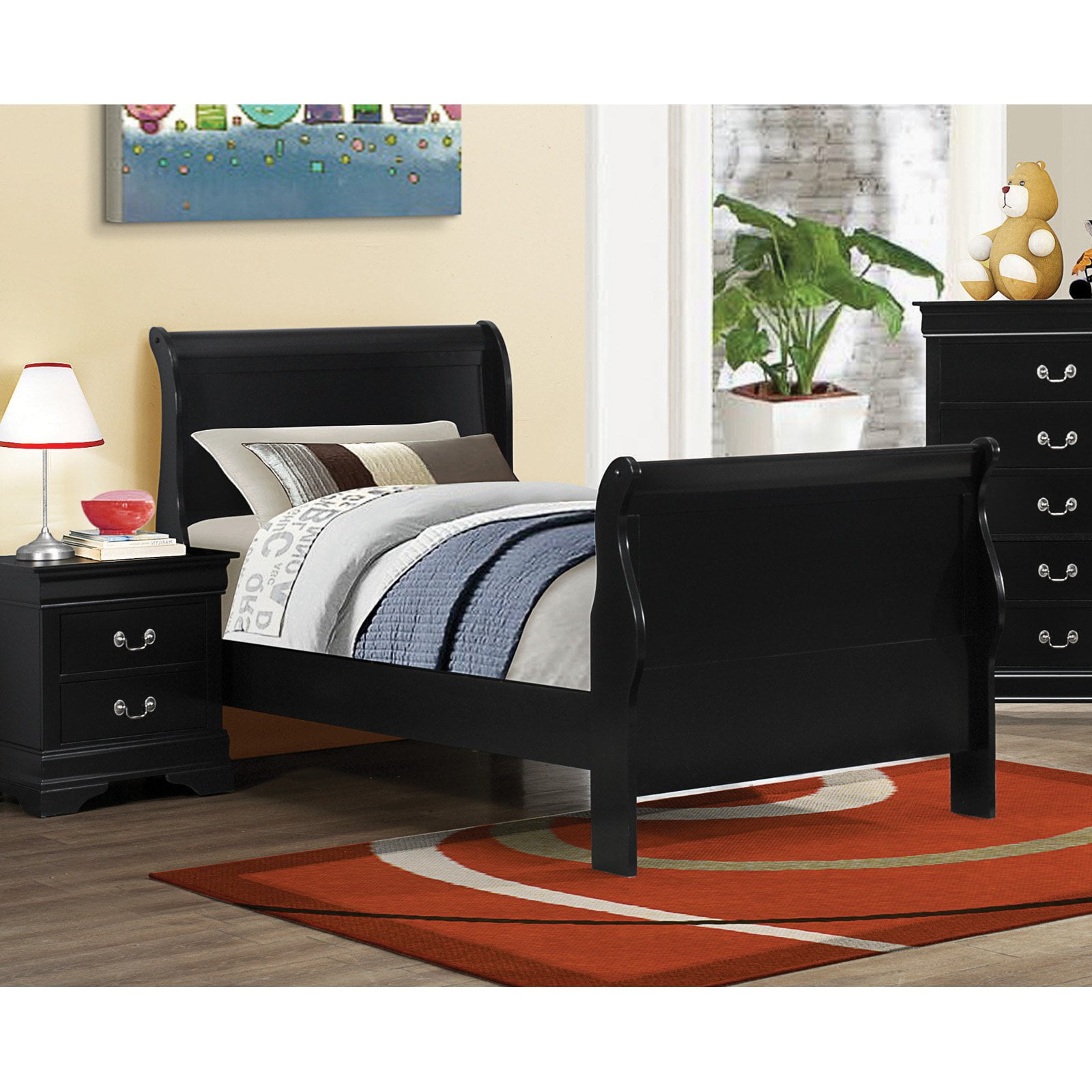 Coaster Louis Philippe Two Drawer Nightstand in Black - Walmart.com