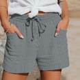thumbnail image 2 of JIKNTTR Biker Shorts Women Fashion Spring Summer Striped Drawstring Side Pockets Casual Shorts Quick Dry Lightweight Summer Shorts, 2 of 9