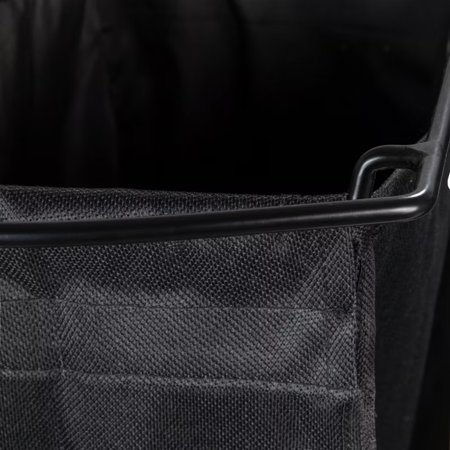 3-Bag Laundry Center, Smooth Laminate Shelving, Sturdy Steel Frame, Hanging Bar, Wheeling and Stationary Feet Options