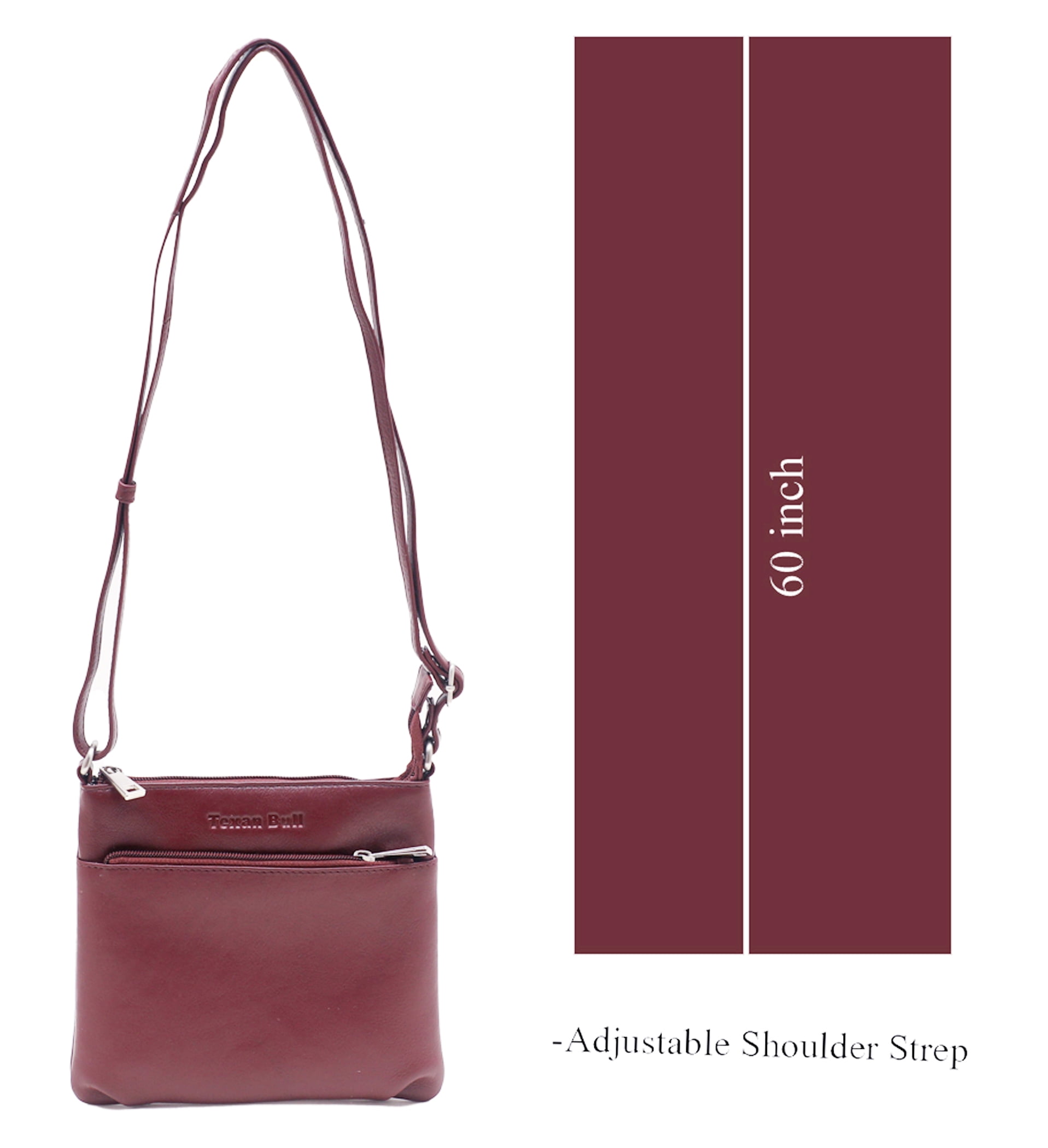Texan Bull Leather Crossbody Bags For Women-Adjustable Shoulder Strap Women Purses Travel Handbags