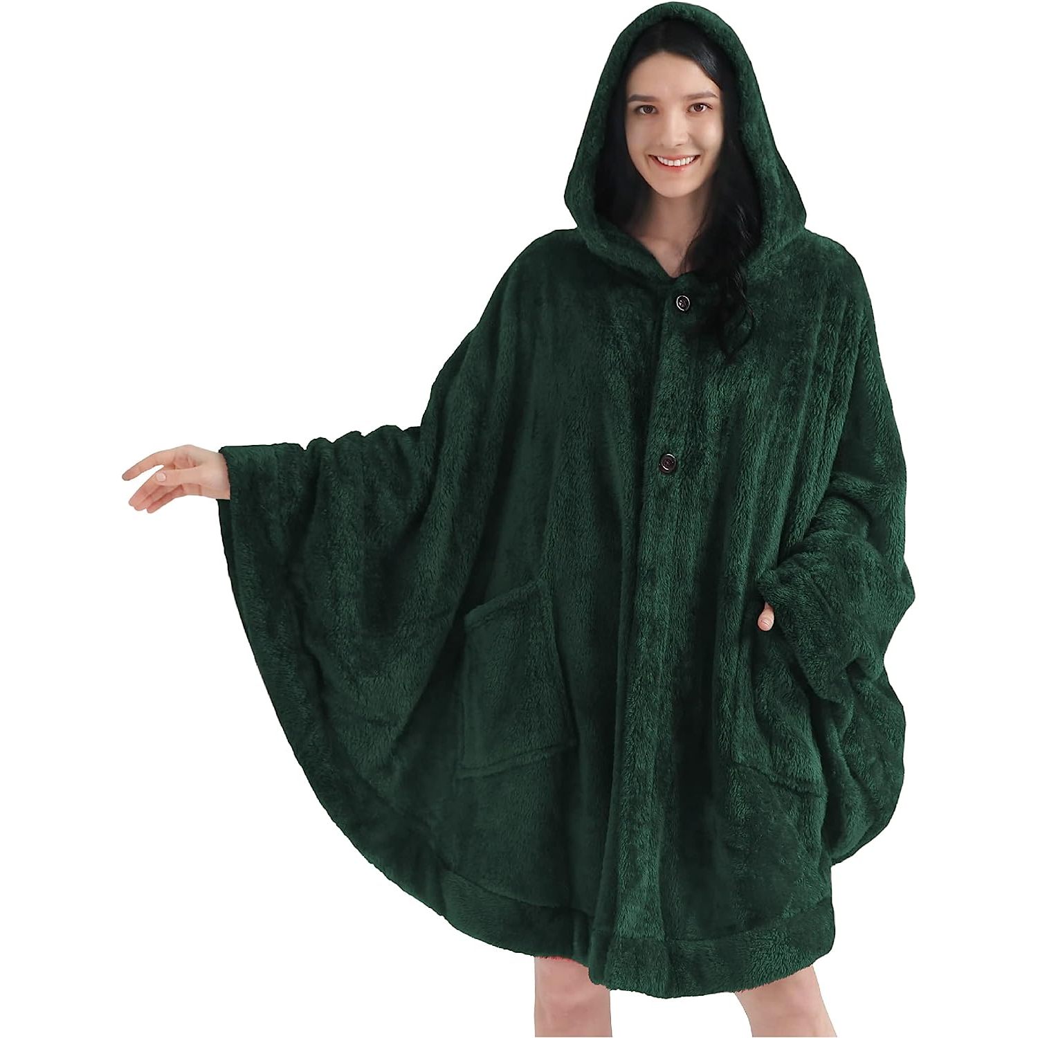 WBTAYB Angel Wrap Hooded Blanket Poncho Blanket Wrap with Plush
