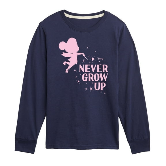 Tinker Bell - Never Grow Up  - Toddler And Youth Long Sleeve Graphic T-Shirt