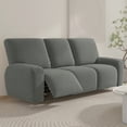 thumbnail image 4 of Fashnice Stretch Slipcover Recliner Armchair Cover Plain Couch Cover Elastic Furniture Protector Gray 3 Seat, 4 of 8