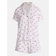 thumbnail image 6 of Joyspun Women’s Modal-Blend Ruffle Trim Notch Collar Top and Shorts Pajama Set, 2 Piece, Sizes XS-3X, 6 of 6