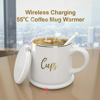 eboxer 1 Coffee Mug Warmer, 2 in 1 Phone QI Wireless Charger Drink Heating  Warmer Magnetic USB Charging, Constant Temperature 13155 for OfficeHome to