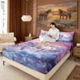thumbnail image 3 of Erosebridal Chic Horse Full Size Sheets for Girls, Pink Cherry Blossoms Bed Sheets, 4pcs (1 Flat Sheet, 1 Fitted Sheet and 2 Pillowcases), 3 of 6