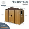 thumbnail image 4 of 8 ft x 4 ft Outdoor Metal Storage Shed with Window and Metal Foundation for Backyard, Patio, Lawn (Coffee), 4 of 9