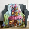thumbnail image 4 of Cartoon Birthday Cake for Women Men Kids Flannel Throw Blankets Soft Fuzzy Lightweight for Home Decor Couch Bed Sofa, 4 of 7