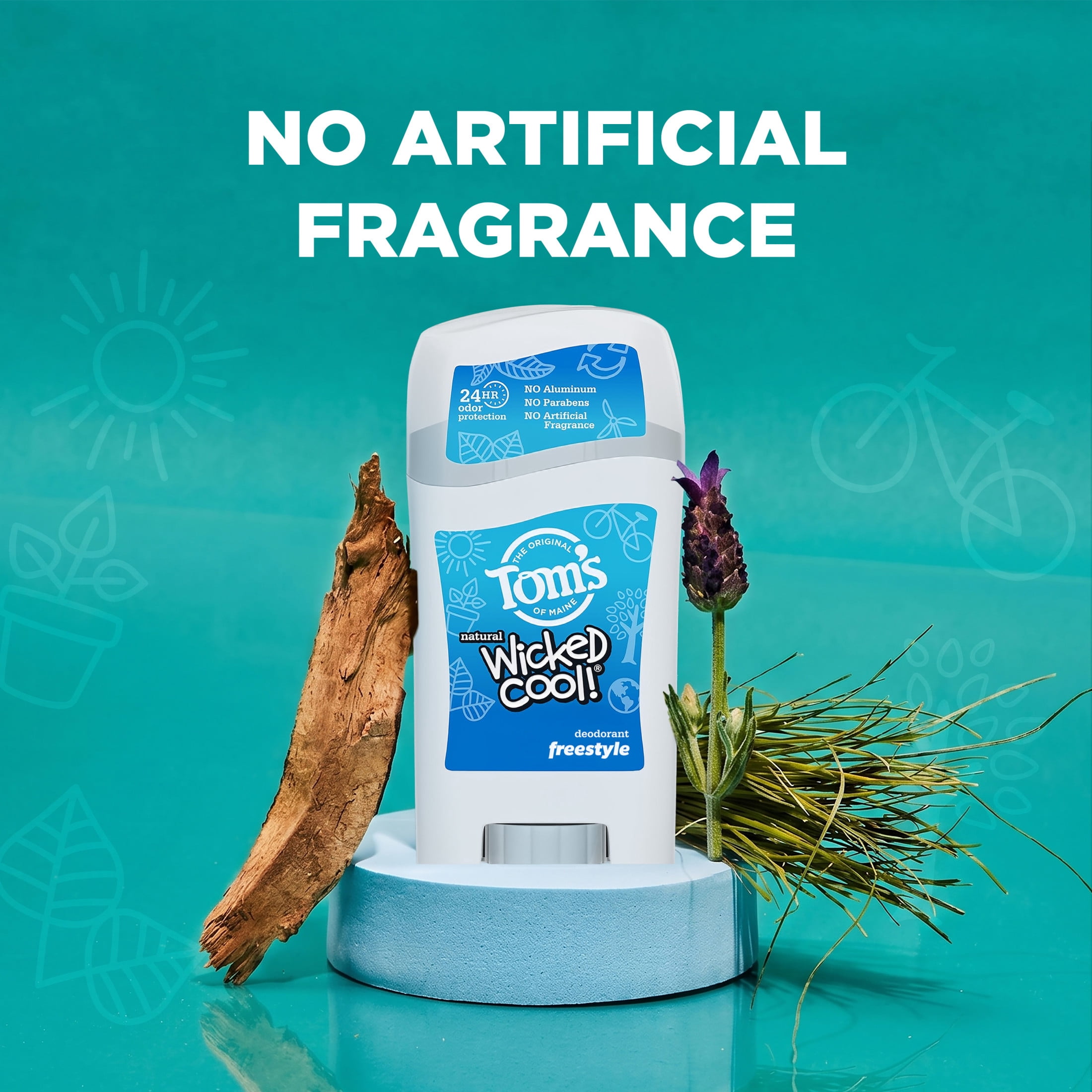 Tom's of Maine Freestyle Wicked Cool! Natural Deodorant for Tweens, Aluminum Free Deodorant, 1.6 oz