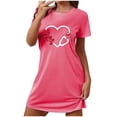 thumbnail image 2 of WJHWSX Womens Nightgown,Nightgowns for Women,Moisture Wicking,Comfort Fit,Printed,Hot Pink,S(US:4), 2 of 3