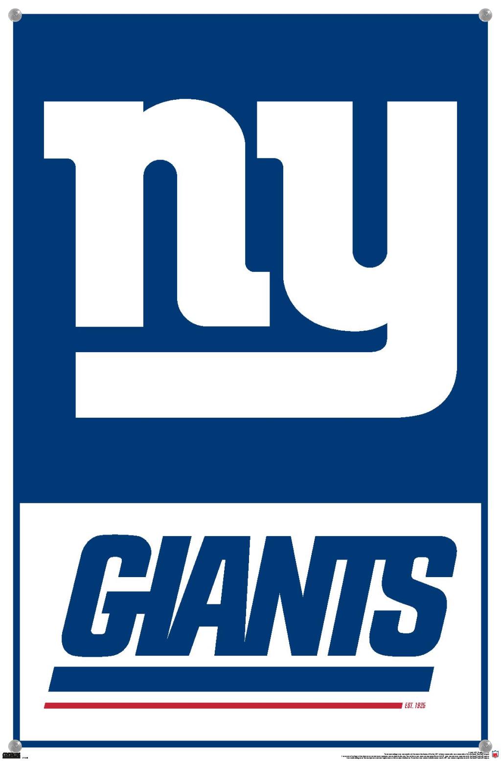 NFL New York Giants - Logo 21 Wall Poster with Pushpins, 14.725" x 22.375"