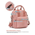 thumbnail image 3 of PULLIMORE Women Crossbody Cell Phone Bag, Small Waterproof Multi Pockets Nylon Shoulder Purse Wallet with Adjustable Strap (Pink), 3 of 11