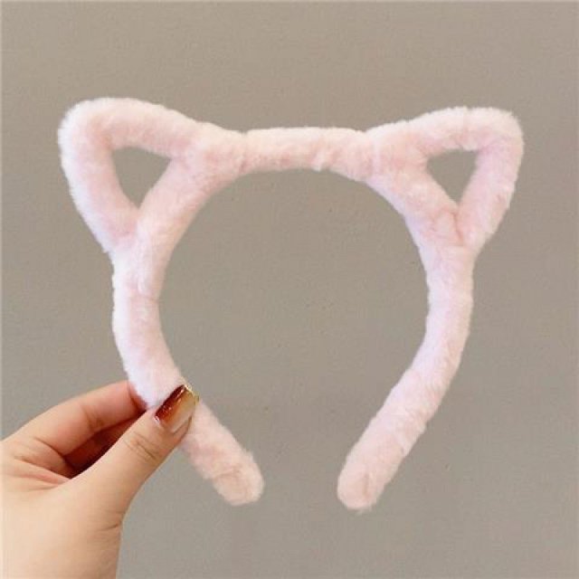 Aro para el pelo con forma de oreja de gato para mujer, popular aro para el pelo con pinza para la cabeza, accesorio para el pelo de Joker para lavarse la cara, uso multifuncional