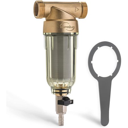 

WSP-50 Reusable Whole House Spin Down Sediment Water Filter 50 Micron Flushable Prefilter Filtration 1 MNPT + 3/4 FNPT Lead-Free Brass