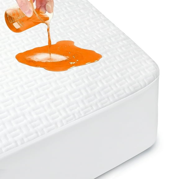 100% Waterproof Mattress Protector Twin XL Size Bed Rayon Made from Bamboo Cover Breathable 3D Air Fabric Cooling Mattress Pad Cover Smooth Soft Noiseless Washable, 8''-21'' Deep Pocket