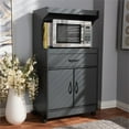 thumbnail image 3 of Bowery Hill Microwave Stand in Dark Grey, 3 of 7