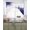 Blue, variant on Sage Green Swag Kitchen Curtains Sets for Windows 24 Inch Length, Boho Modern Floral Abstract Ombre Leaf White Short Window Curtain Panels Swags Valances and Tiers 3 Piece Set for Cafe/Dining Room