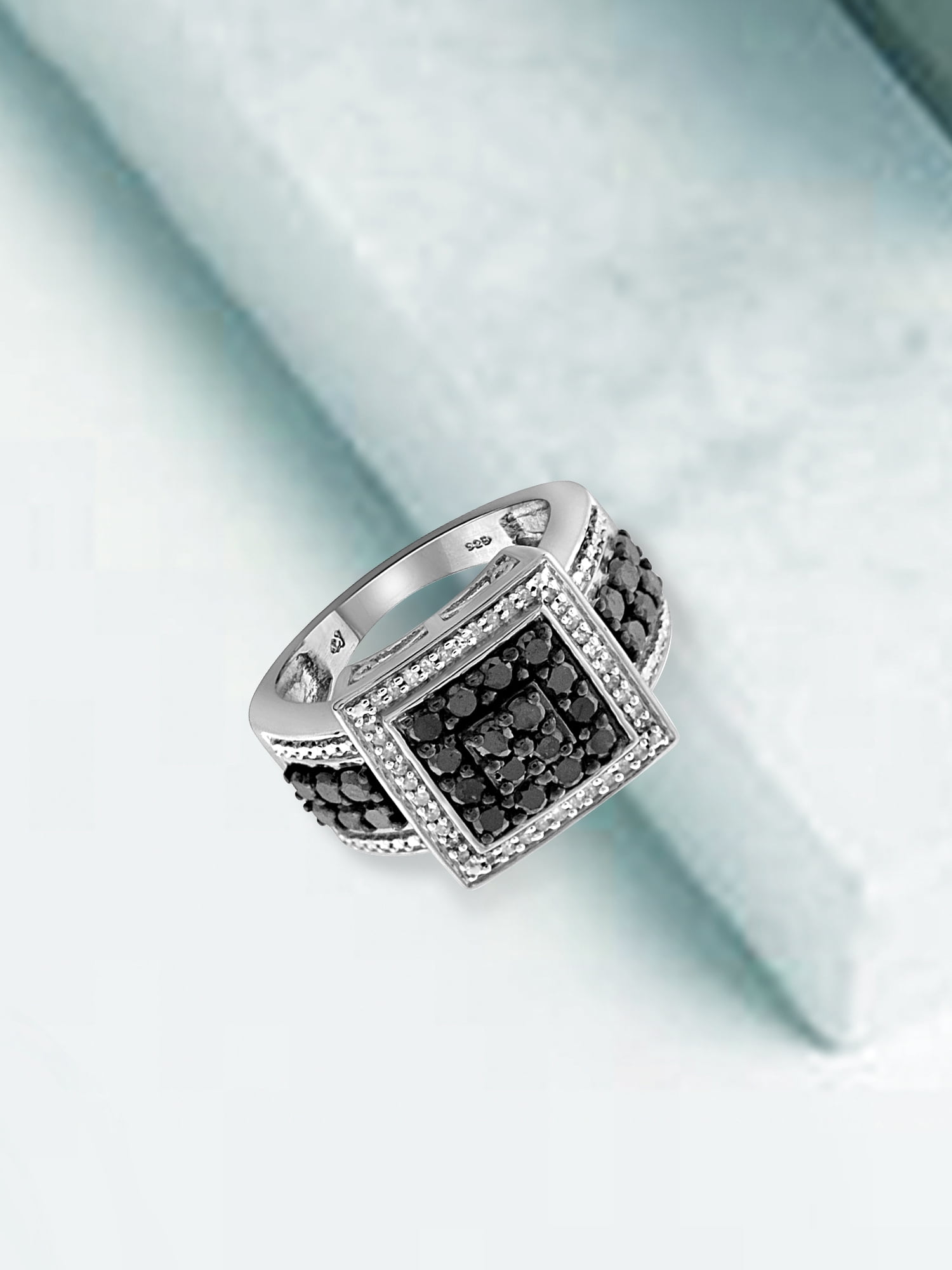 JewelersClub Sterling Silver 1 Carat Black & White Diamond Ring for Women | Diamonds for Everyday Womens Wear