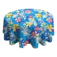 thumbnail image 4 of Pioneer Flower Floral Print Pattern Round Tablecloth 60"x60",Wrinkle Wipeable Table Cloth for Kitchen Dining Room Picnic Patio Party, 4 of 6