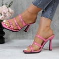 thumbnail image 2 of COM STAR Women’s High Heel Sandals Strappy Square Toe Stiletto Heels Open Toe Dress Shoes Adjustable Buckle Heels for Party Wedding Evenin, 2 of 9