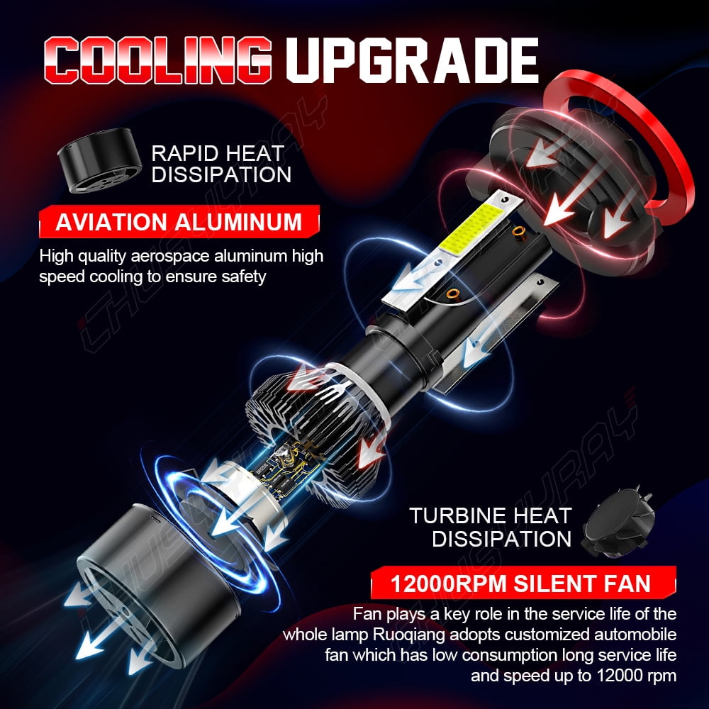 For Dodge Nitro 2007 2008 2009 - LED Headlight High Low Beam Fog Light Bulbs Kit 6000K White 4x