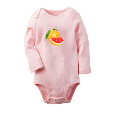 

Fruit Grapefruit Image Print Cute Rompers Newborn Baby Unisex Bodysuits Infant Jumpsuits Toddler 0-12 Months Kids Long Sleeves Oufits (Pink 0-6 Months)
