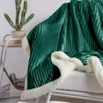thumbnail image 2 of DISSA Sherpa Fleece Blanket Fuzzy Soft Throw Blanket Warm Cozy Blankets for Couch Sofa Bed(Green, 71"x80"), 2 of 7