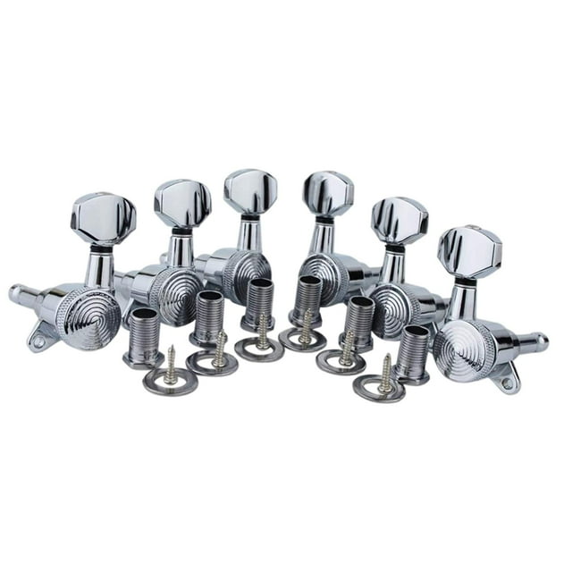 Milaget 6Pcs Locking Guitar Machine Heads , Gear Ratio 1:18 Wear-Resistant with Mounting 3L3R