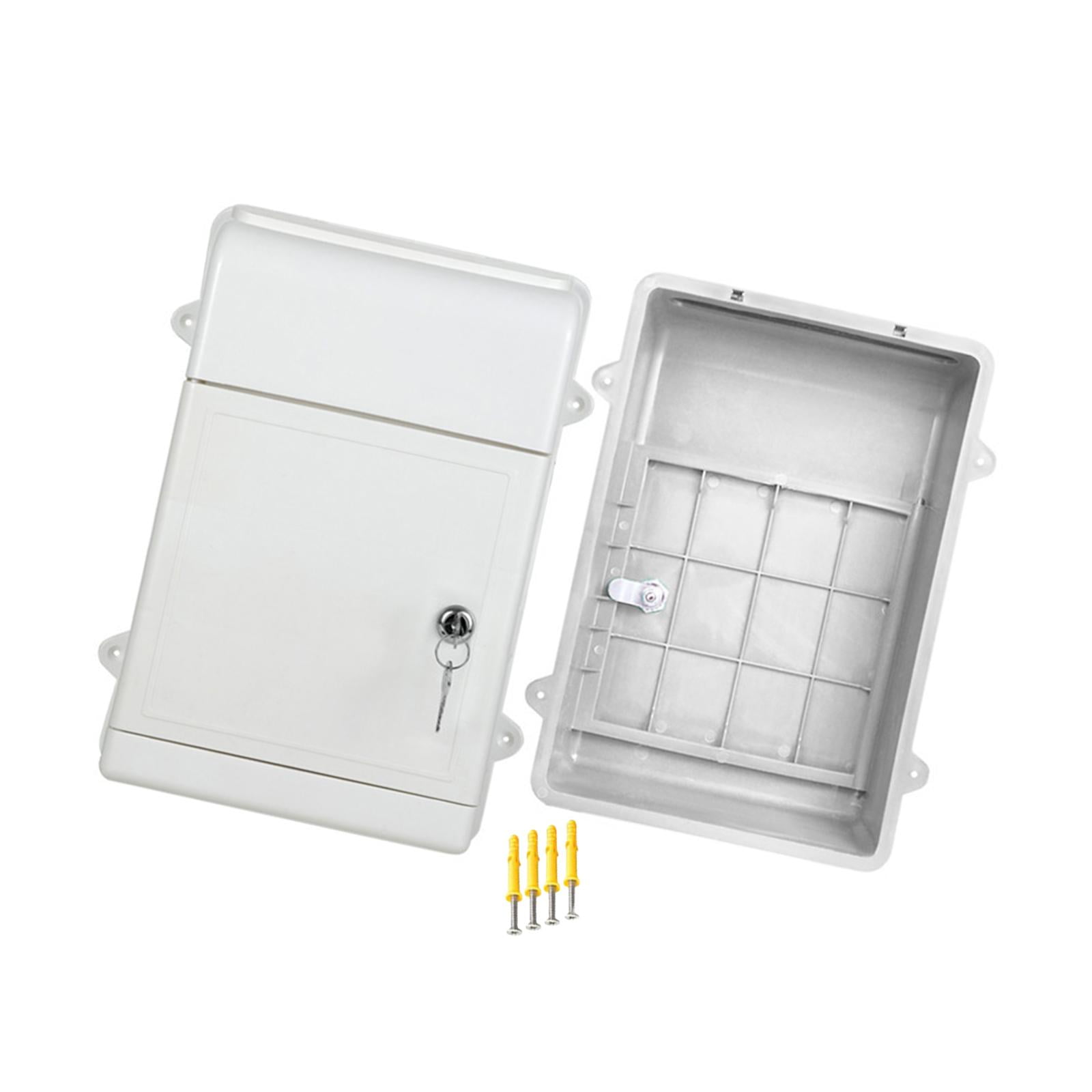 Baoblaze Wall Mount Mailbox Back Hollow Letter Box for Office Building Outdoor Street White