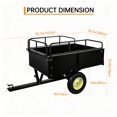 thumbnail image 3 of Heavy Duty Steel Dump Cart, 15 Cubic Feet Tow Behind Garden Trailer with Raised Side Rails, Hand Pull or Foot-Release Utility Trailer, 3 of 7