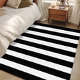 thumbnail image 5 of 3x5 Washable Area Rug, Geometric Pattern Non-Slip Rectangle Rug for Living Room Bedroom, Black Line Stripe Simple Style Indoor Low Pile Floor Mat for Home Decor, 5 of 9