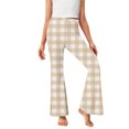 thumbnail image 6 of AHTJRT Girls Flare Pants Casual Plaid Lounge Running Yoga Trousers Elastic Highwaist Leggings Stretchy Warm Fleece Lined Pants Yellow 15-16 Years, 6 of 6