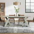 thumbnail image 5 of Finmind 70.9-Inch Farmhouse Dining Table: Wood Kitchen Table with Double X-Base, Gray, 5 of 7