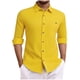 thumbnail image 2 of pstuiky camisa de manga larga para hombre, Camisa tipo cárdigan de manga larga con botones y bolsillos informales de color liso para hombre salir tops s, 2 of 9