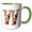 Green/White, variant on 3drose, Pretty Floral Monogram Initial W, 11oz Magic Transforming Mug