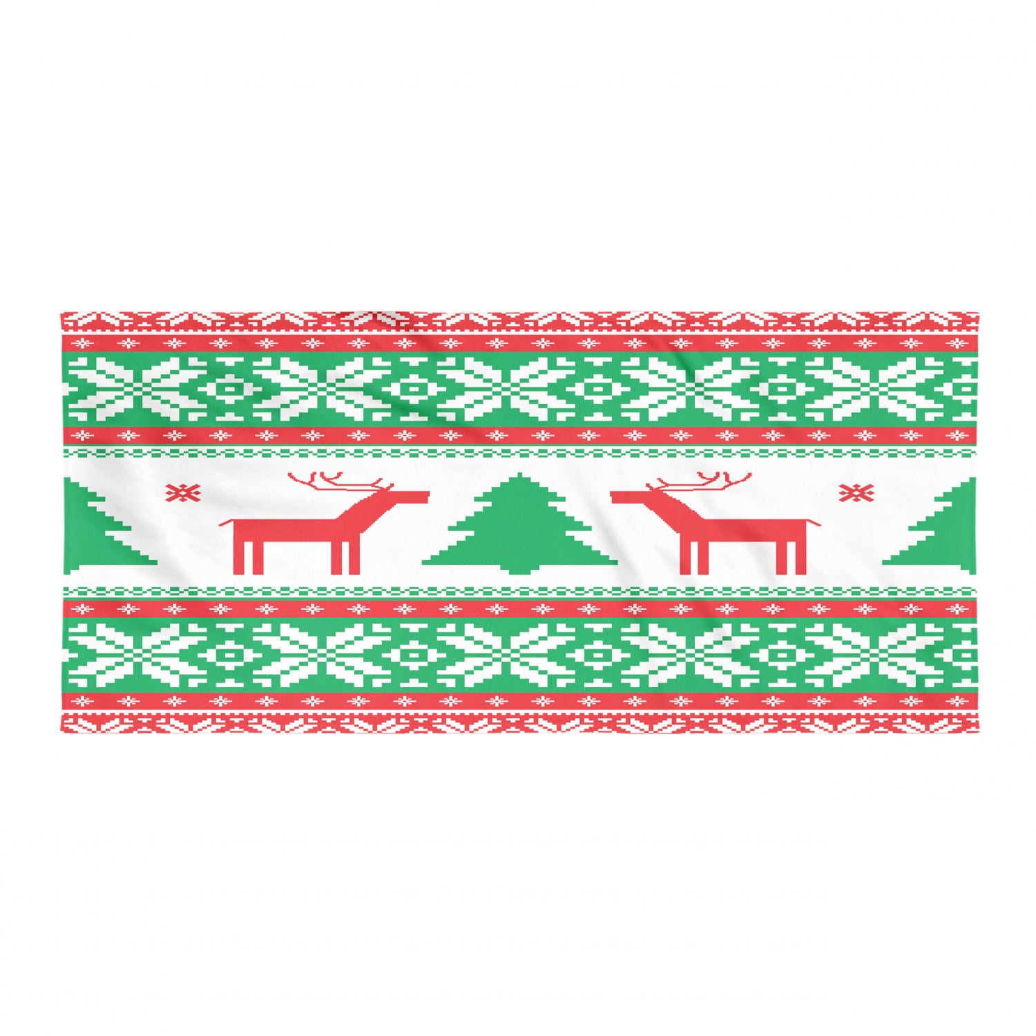  Microfiber Beach Towel, Christmas Snowflake Red