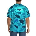 thumbnail image 5 of Balery World Turtle Day Men's Casual Button Down Shirt Short Sleeve Textured Summer Cuban Beach Shirts-Small, 5 of 7