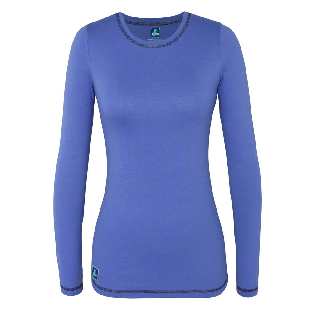 Adar Womens Comfort Long Sleeve Fitted T-Shirt Underscrub Tee- 3400 ...