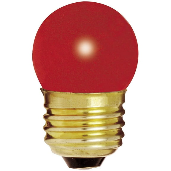 Satco S4511 120V 1/Card Medium Base 7.5-Watt S11 Incandescent Lamp, Ceramic Red