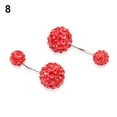 thumbnail image 6 of OPOLSKI Rhinestone Balls Navel Button Barbell Body Piercing Belly Ring Red, 6 of 8