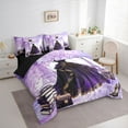 thumbnail image 3 of Homewish Dreamy Purple Dress Twin Bedding Sets 7-Piece, Romantic Valentines Day Bedding Comforter Set, Paris Eiffel Tower Reversible Sheet Sets, Breathable Home Decor, 3 of 7