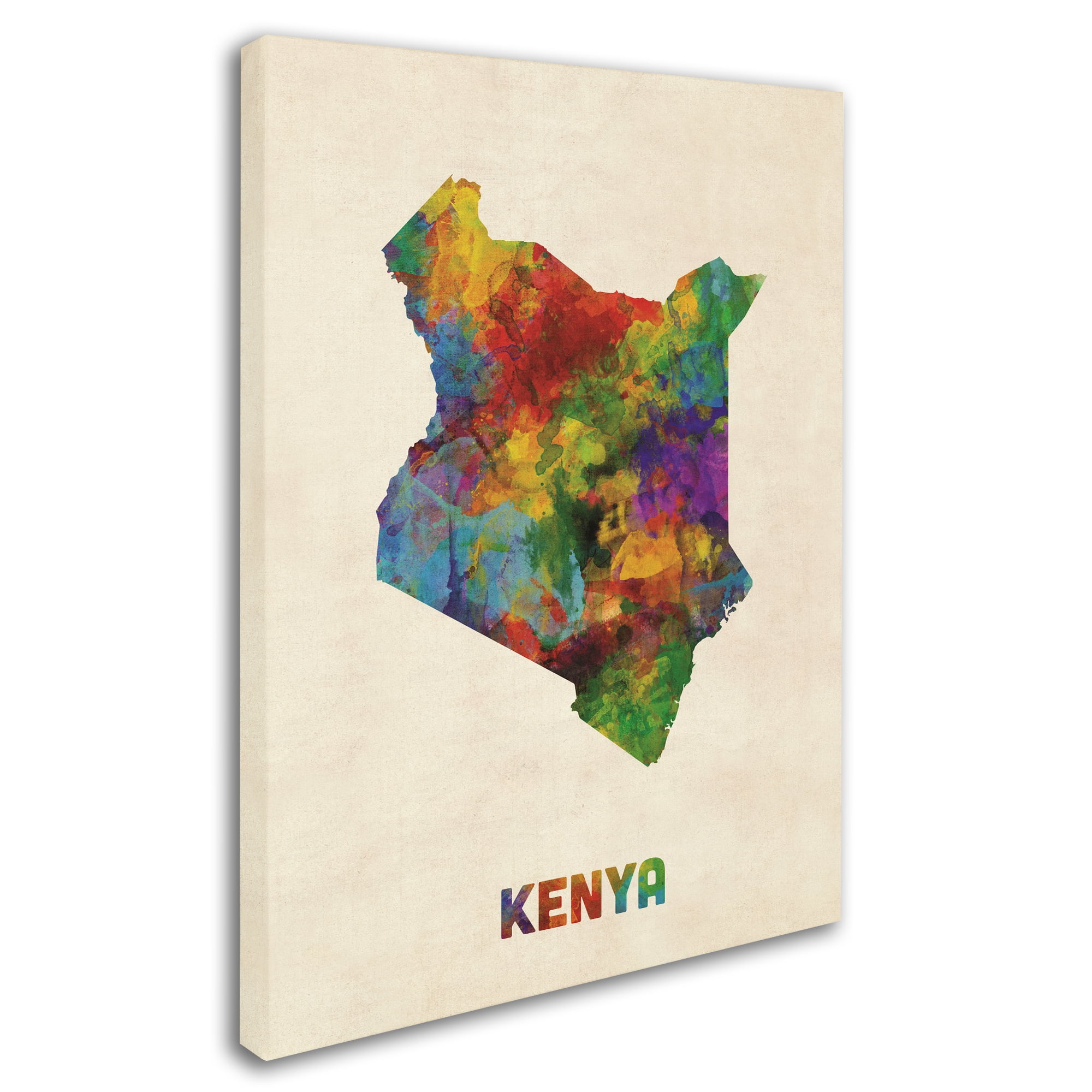 Trademark Fine Art 'Kenya Watercolor Map' Canvas Art by Michael Tompsett